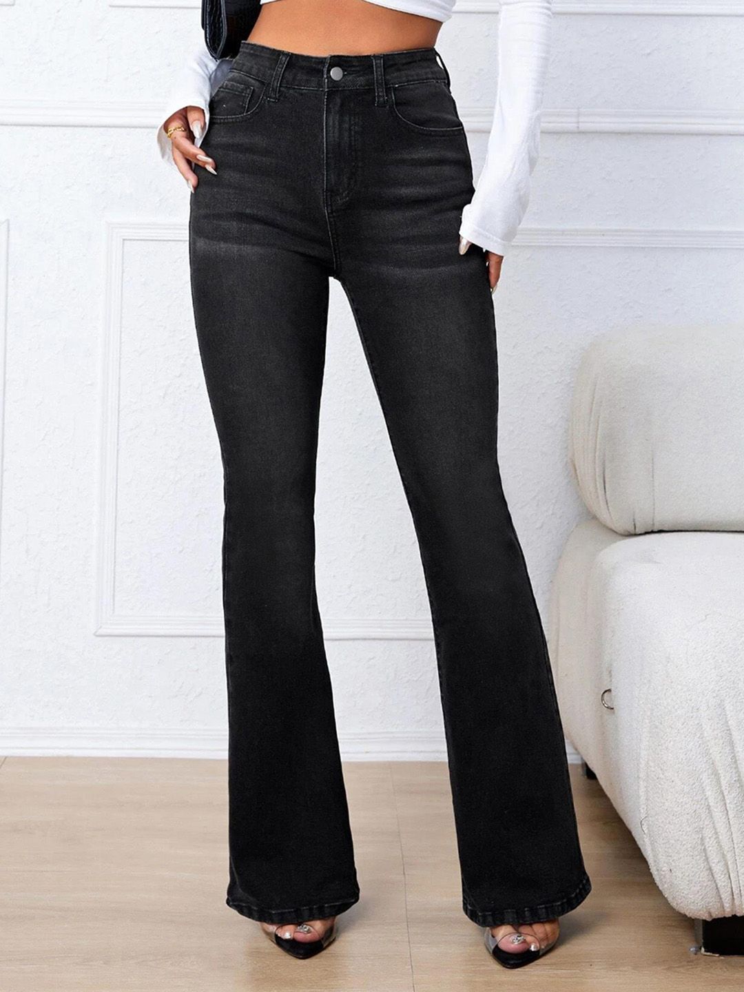 Kotty Women Cotton Bootcut High-Rise Stretchable Jeans
