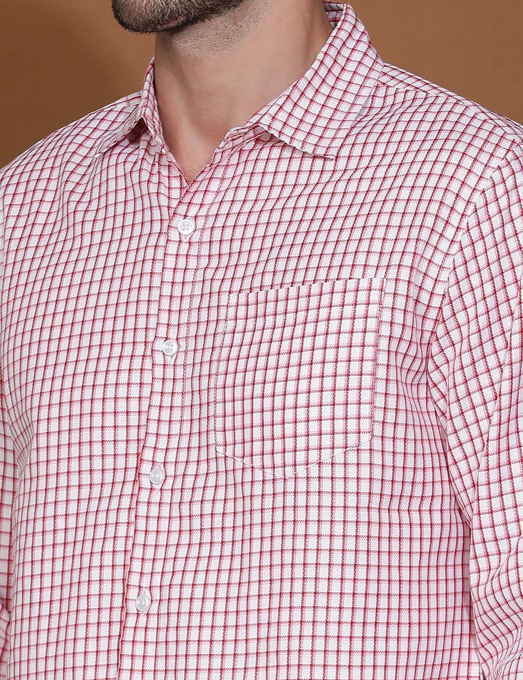 Kotty New Checked Spread Collar Casual Shirt