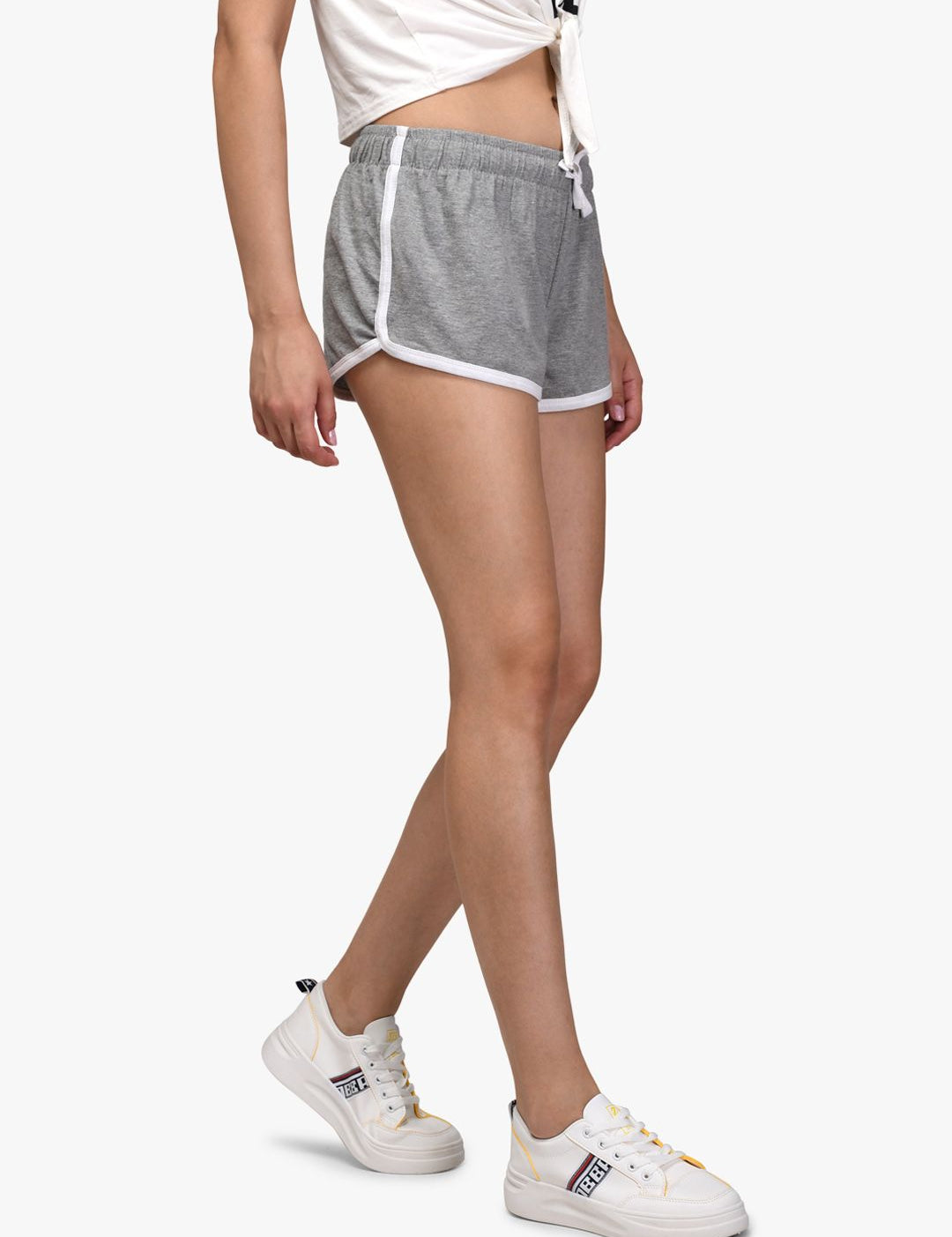 Kotty Women Grey Solid Regular Fit Hot Pants