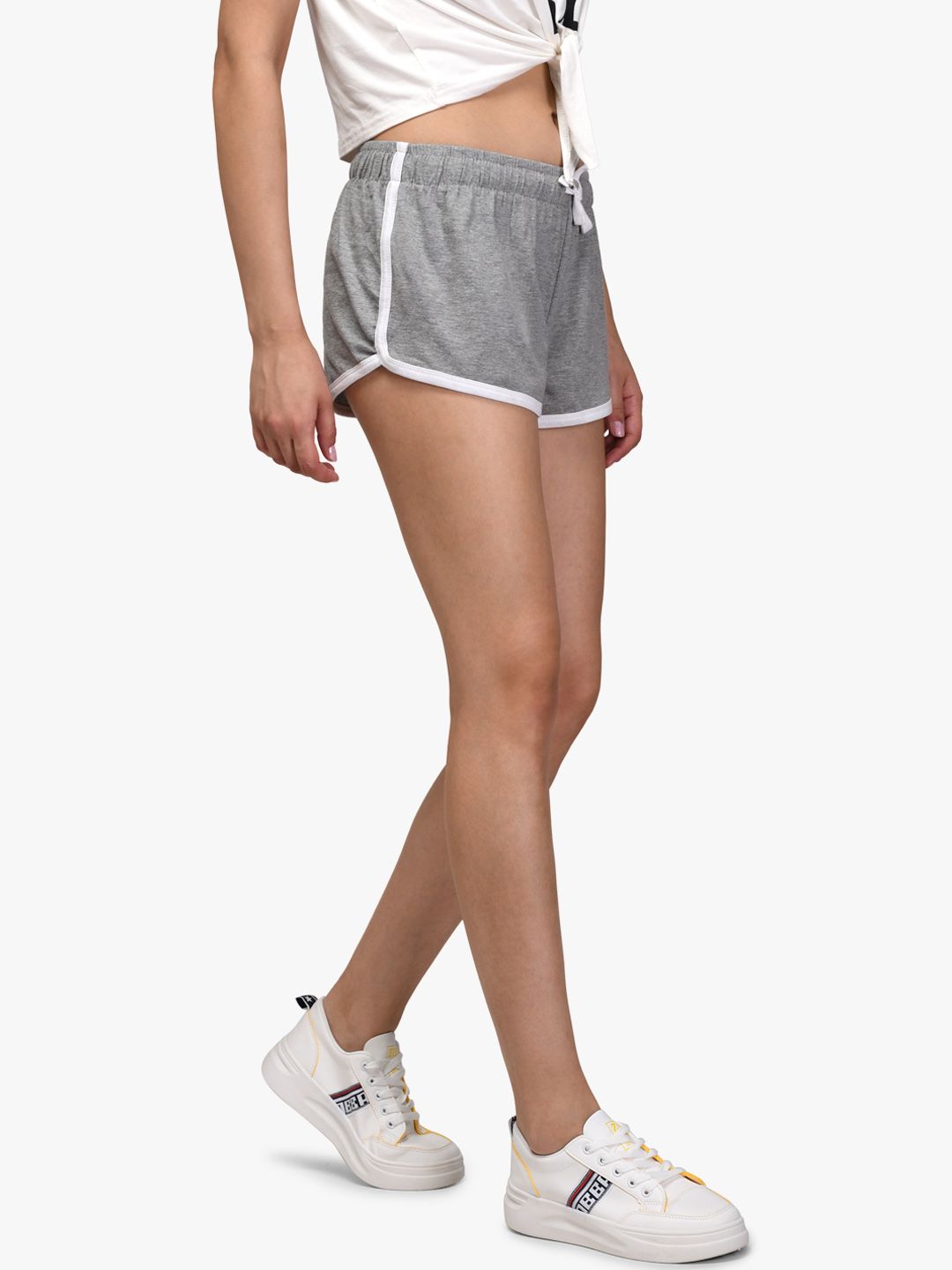Kotty Women Grey Solid Regular Fit Hot Pants