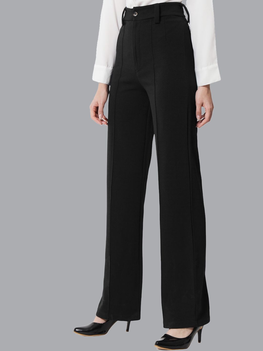 KOTTY BIZwear Women Pack Of 2 Straight Fit High-Rise Easy Wash Parallel Trousers