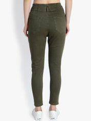 Kotty Women Olive Green Skinny Fit High-Rise Clean Look Jeans