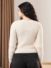 Kotty Women Cable Knit Crop Cardigan