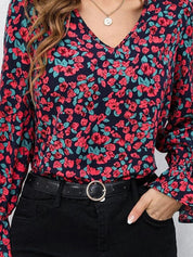 Kotty Floral Print Bell Sleeve Top