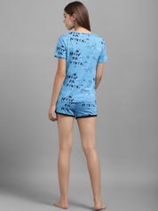 Kotty Women Blue Printed Night suit