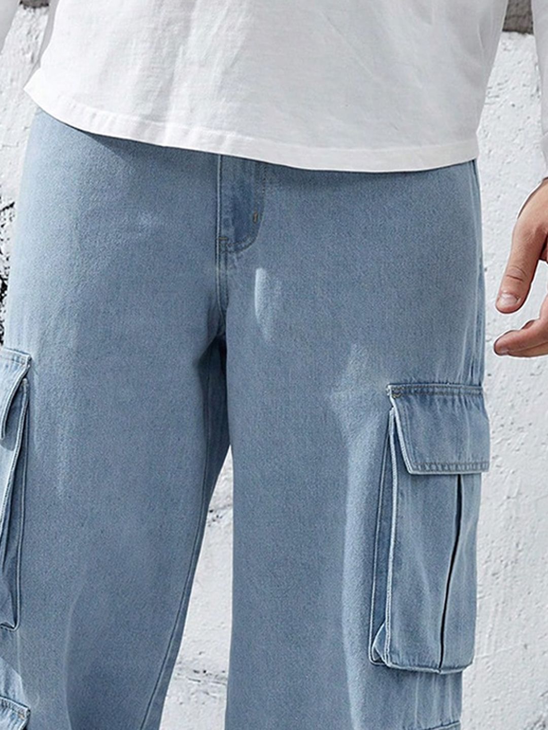 Kotty Men Relaxed Fit Low-Rise Stretchable Cargo Jeans