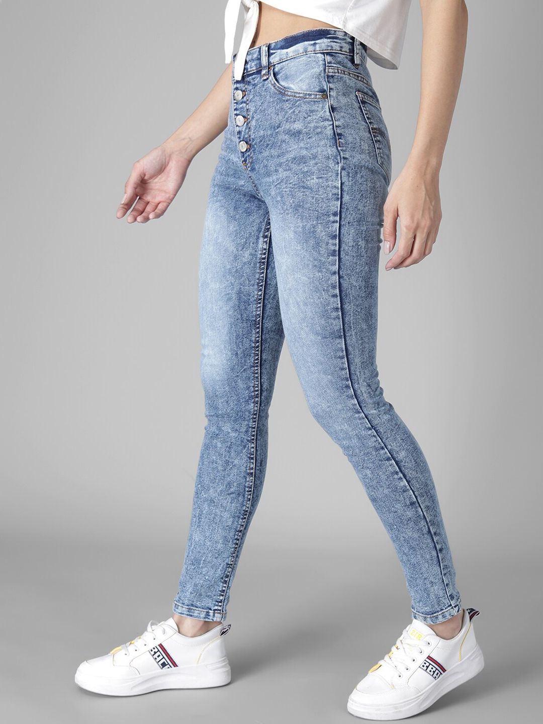 Kotty Women Blue Skinny Fit High-Rise Clean Look Jeans