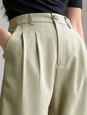 Kotty Women Relaxed Straight Leg Straight Fit High-Rise Easy Wash Trousers