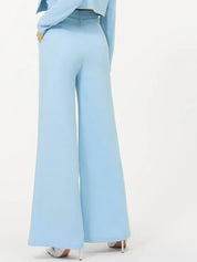 KOTTY BIZwear Basics Women Relaxed Straight Leg Straight Fit High-Rise Easy Wash Trousers