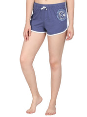 Kotty Women Blue Solid Lounge Shorts KTTSLEEPSHORTS208