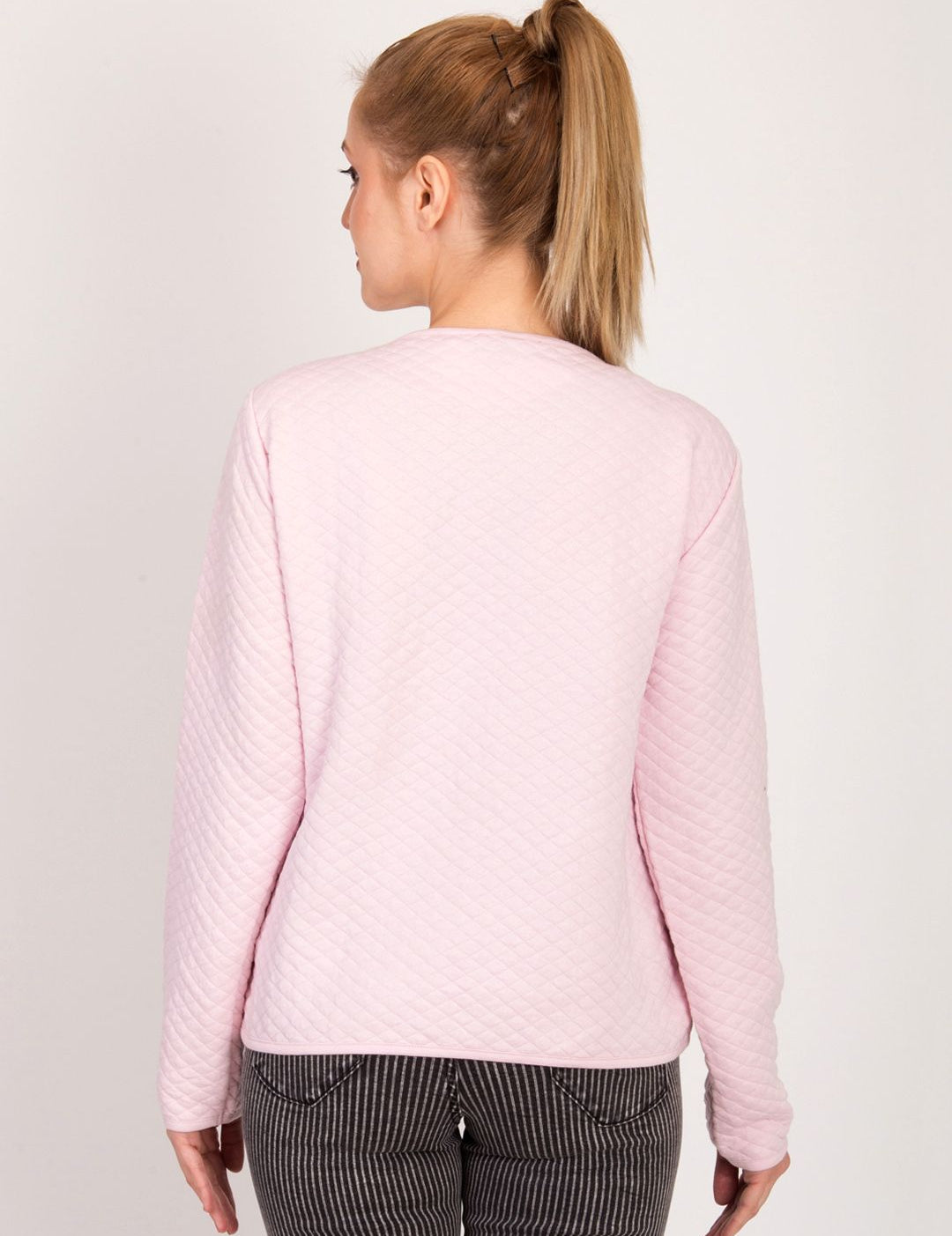 Kotty Women Pink Self Design Open Front Jacket