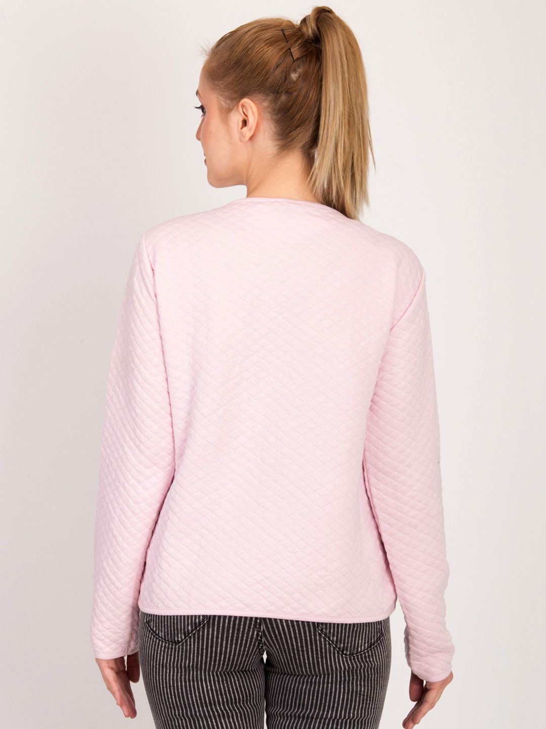 Kotty Women Pink Self Design Open Front Jacket