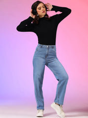 Stylecast X KOTTY Basics Women Jean Straight Fit High-Rise Stretchable Jeans