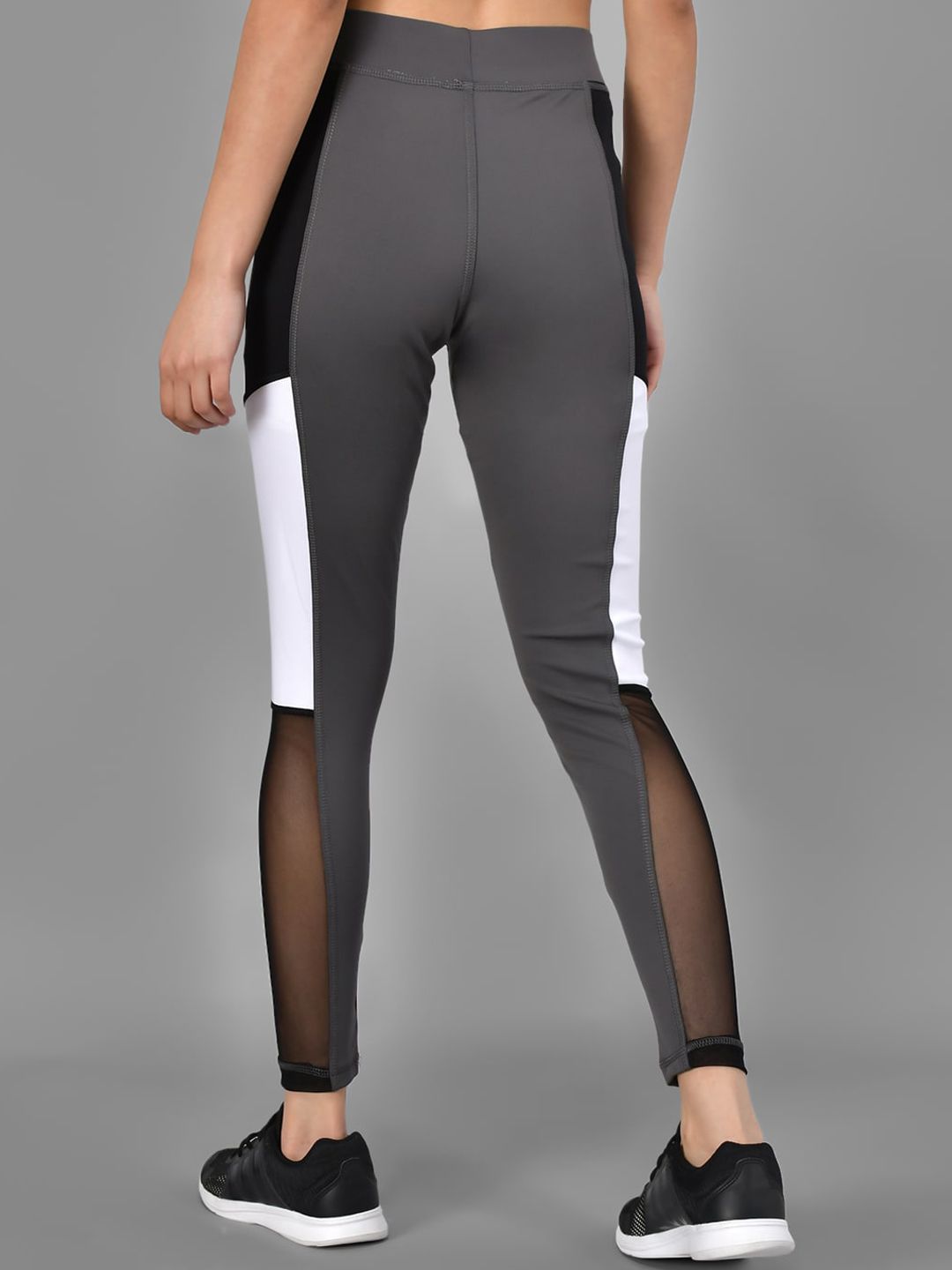 Kotty Women Grey & Black Colourblocked Tights