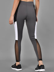 Kotty Women Grey & Black Colourblocked Tights