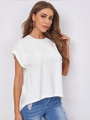 Kotty White Extended Sleeves Styled Back Top