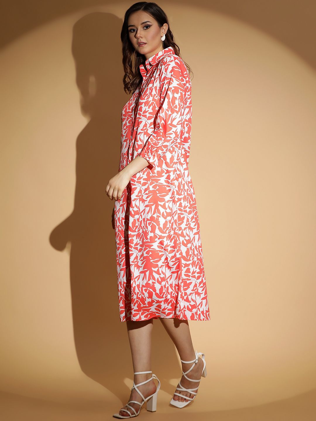 Kotty Women Printed A-Line Midi Dress