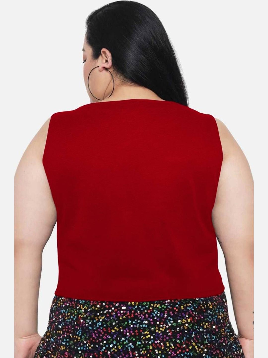 KOTTY Women Plus Size Sweetheart Neck Solid  Top