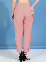 Kotty Women Relaxed Slim Fit High-Rise Easy Wash Trousers