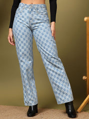 Kotty Women Straight Fit High-Rise Stretchable Jeans