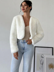 Kotty Women Collarless Self Design Open Front Jacket