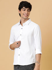 Kotty Men Relaxed Spread Collar Solid Casual Shirt