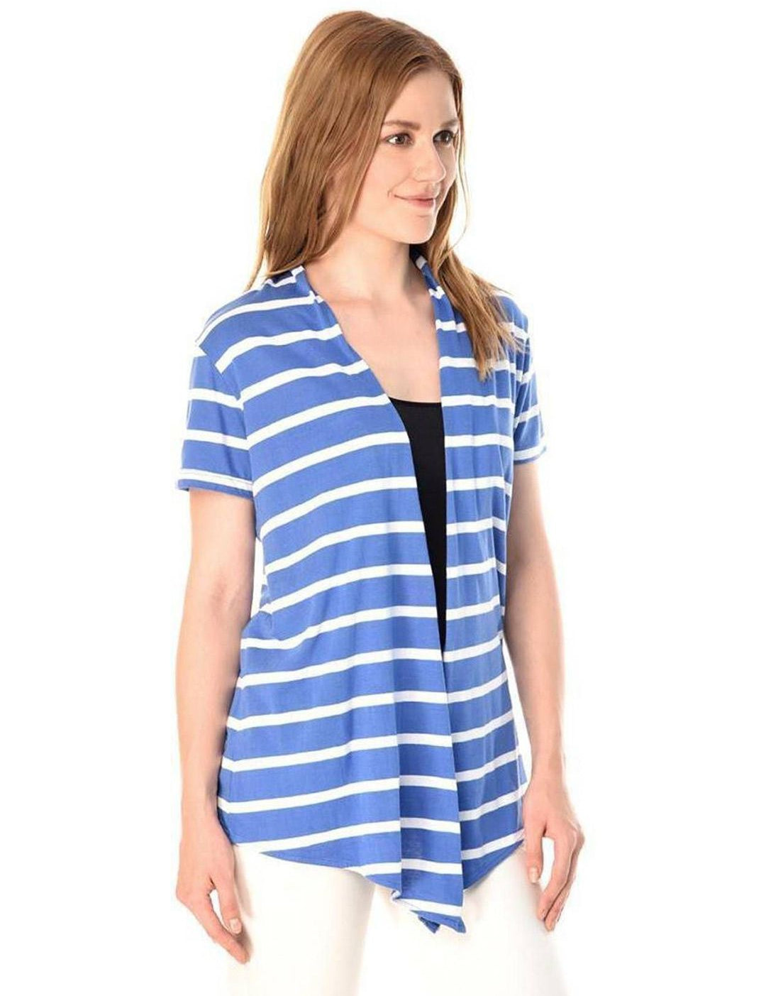 Kotty Striped Open Front Crop Shrug