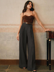 Kotty Women Relaxed Straight Leg High-Rise Pleated Trousers