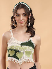 Kotty Embroidered Cotton Regular Crop Top