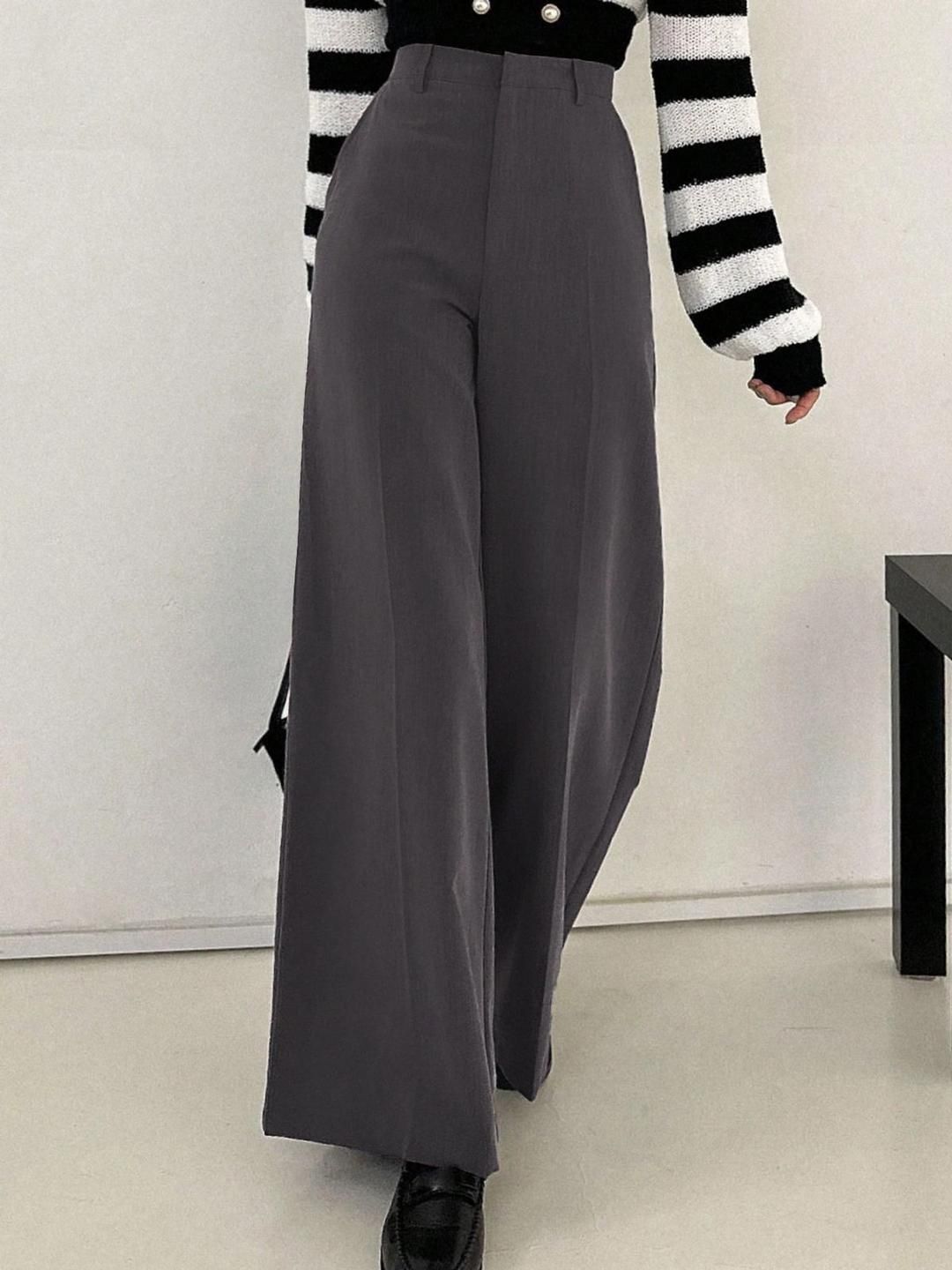 Kotty Women Wide Leg High-Rise Korean Pants