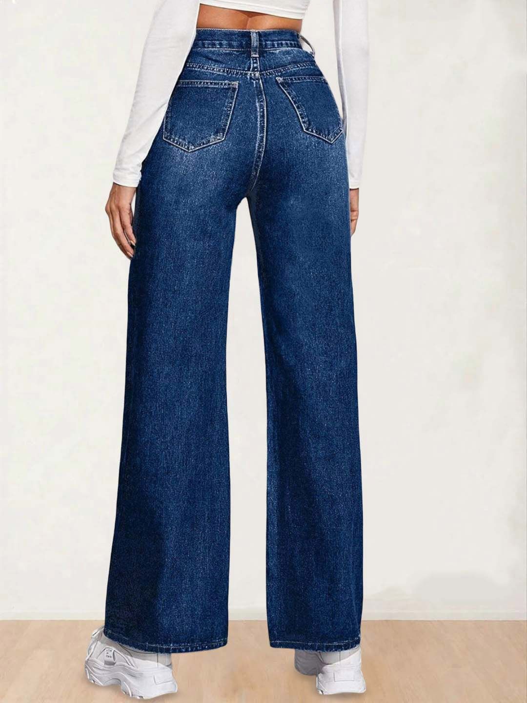 Kotty Women Straight Fit High-Rise Stretchable Jeans