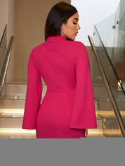 Kotty Solid Flutter Sleeve A-Line Mini Dress