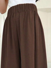 Kotty Women Relaxed Straight Leg Loose Fit High-Rise Wrinkle Free Trousers