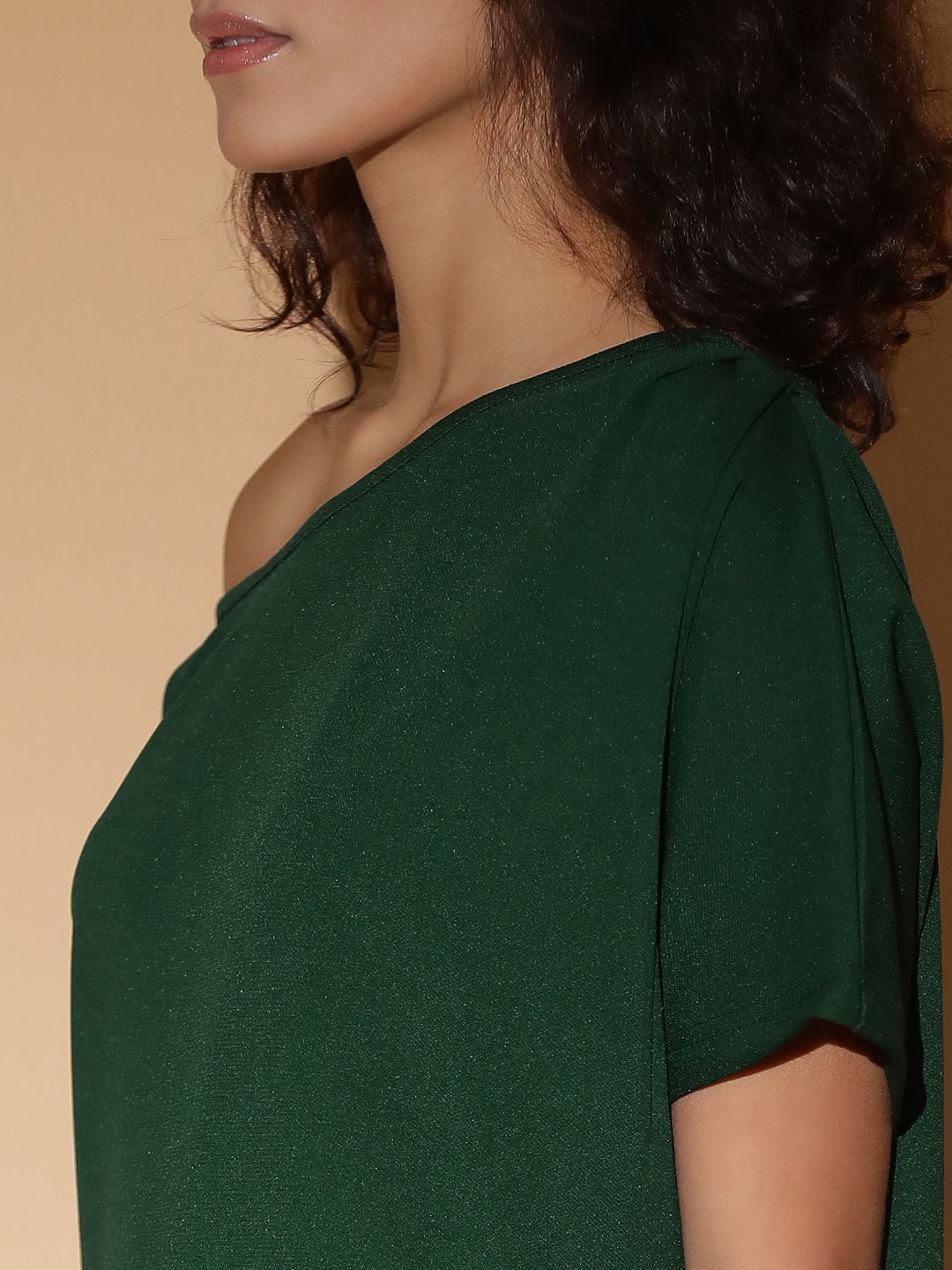 Kotty Women Solid One Shoulder A-Line Dress