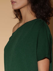 Kotty Women Solid One Shoulder A-Line Dress