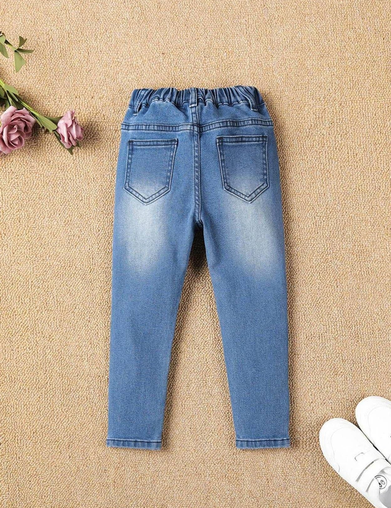 Kotty Girls Skinny Fit High-Rise Stretchable Cotton Jeans