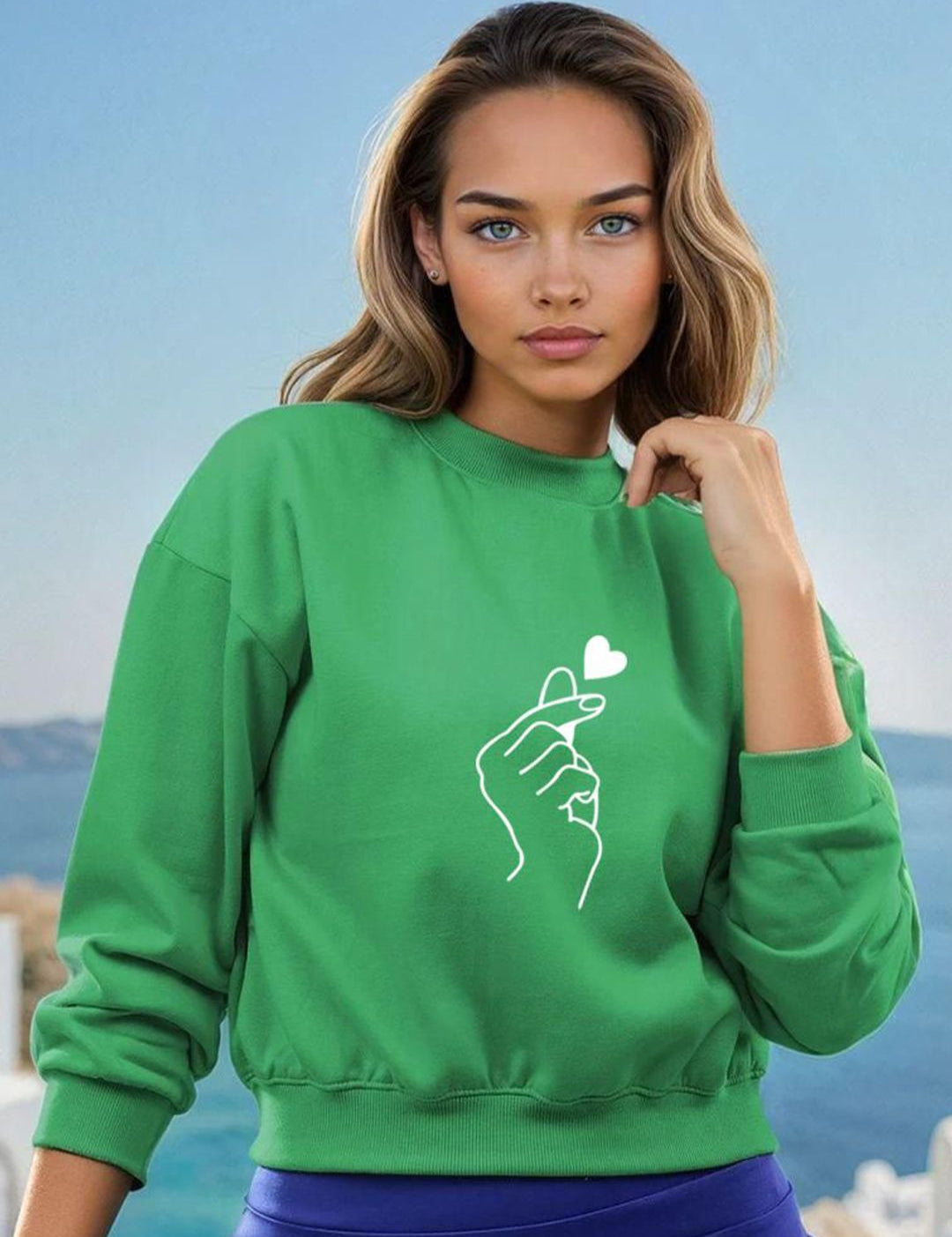 Kotty Women Graphic Printed Round Neck Therma-Fit Sweatshirt