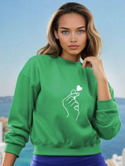 Kotty Women Graphic Printed Round Neck Therma-Fit Sweatshirt