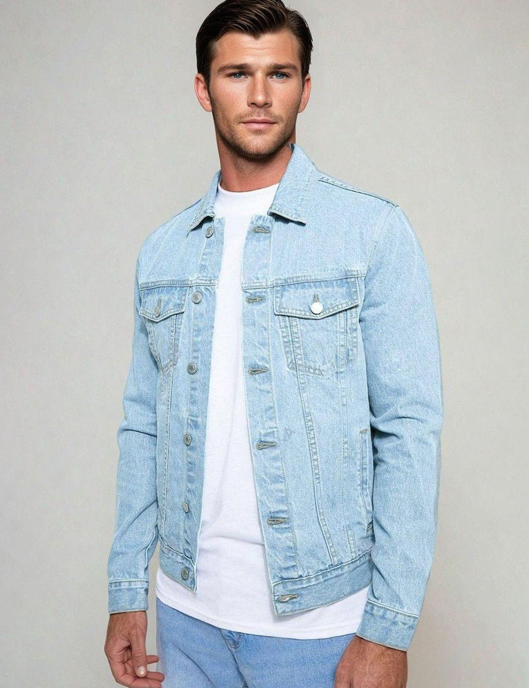 Kotty Men Solid Denim Jacket