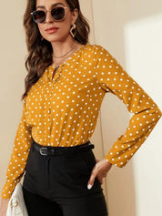 Kotty Polka Dot Print Crepe Top