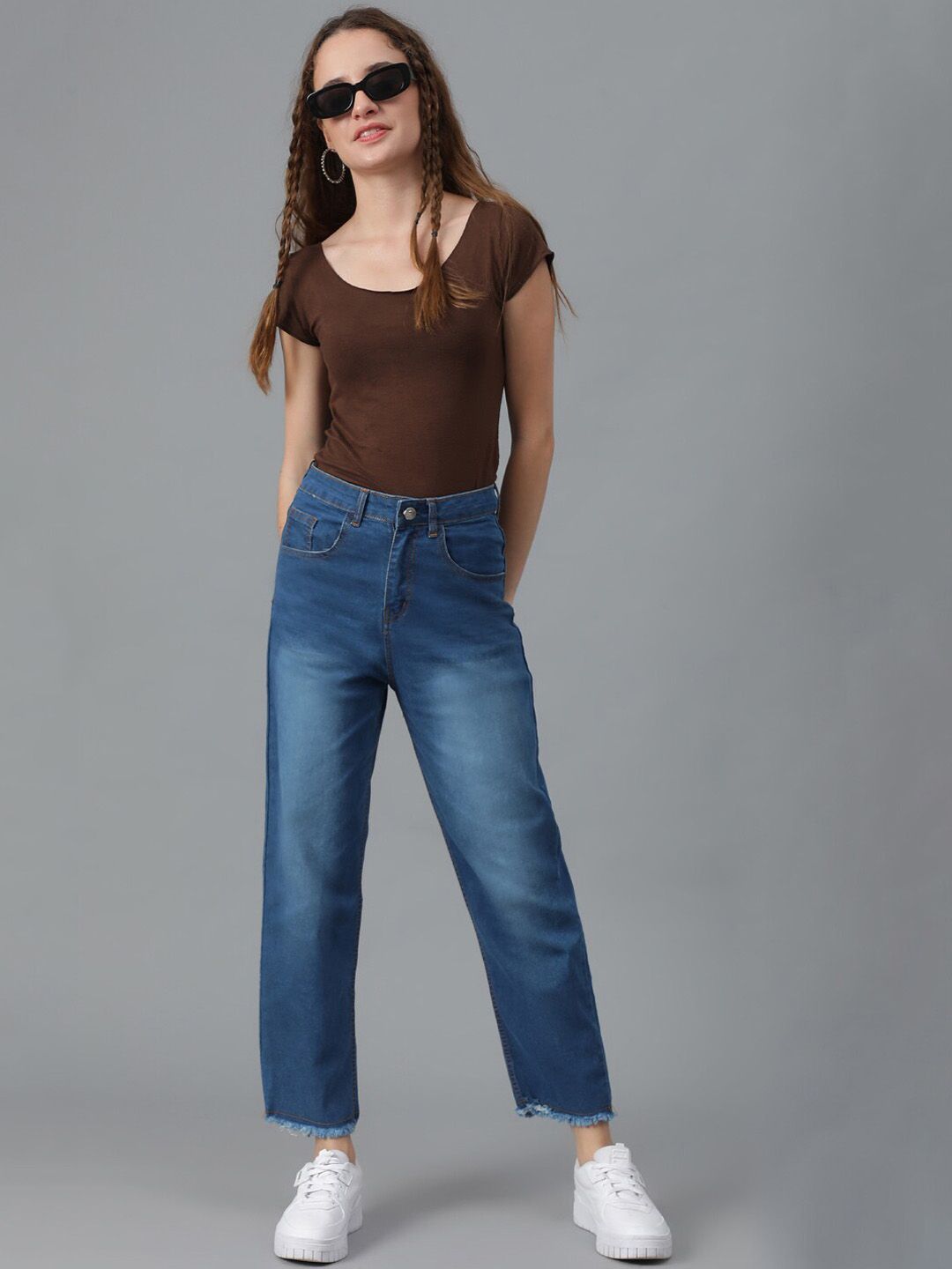 Kotty Women Jean Straight Fit High-Rise Light Fade Stretchable Jeans