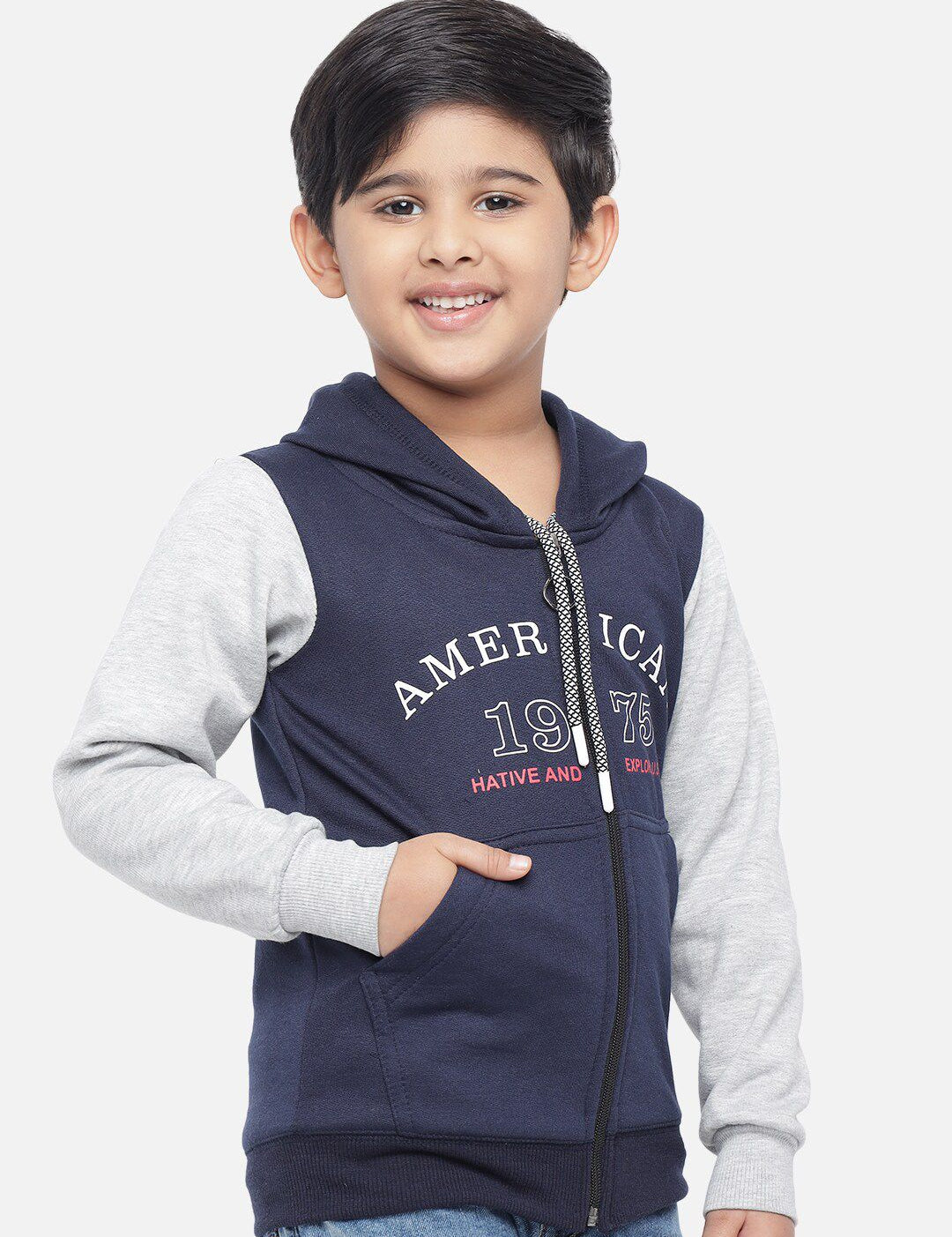 Kotty Boys & White Printed Sweatshirt