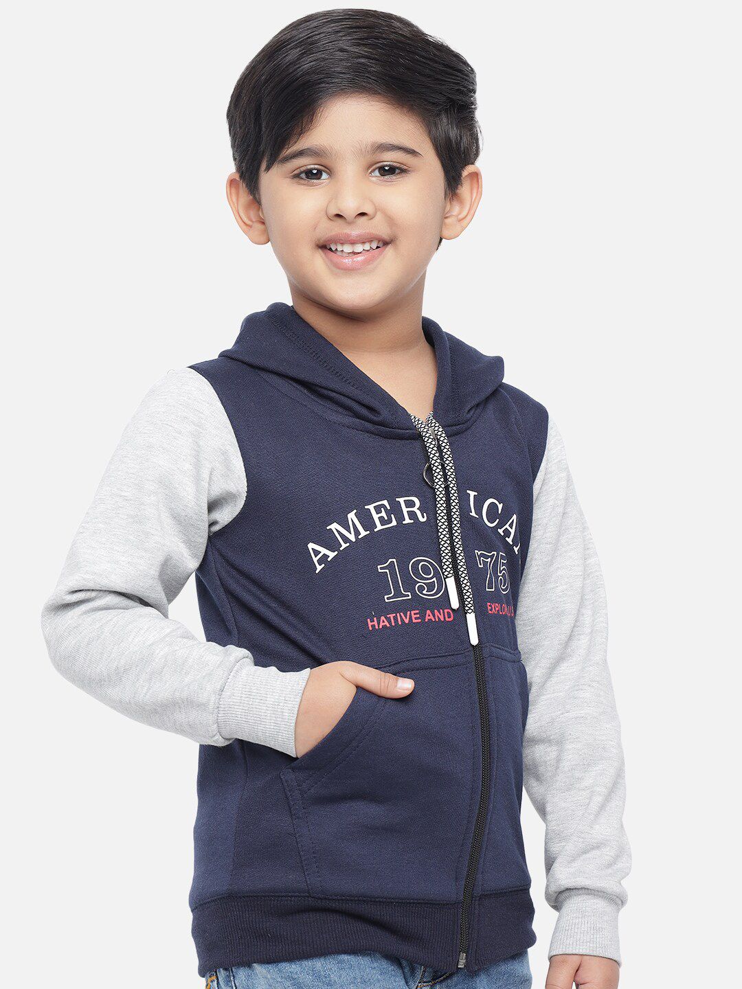 Kotty Boys & White Printed Sweatshirt