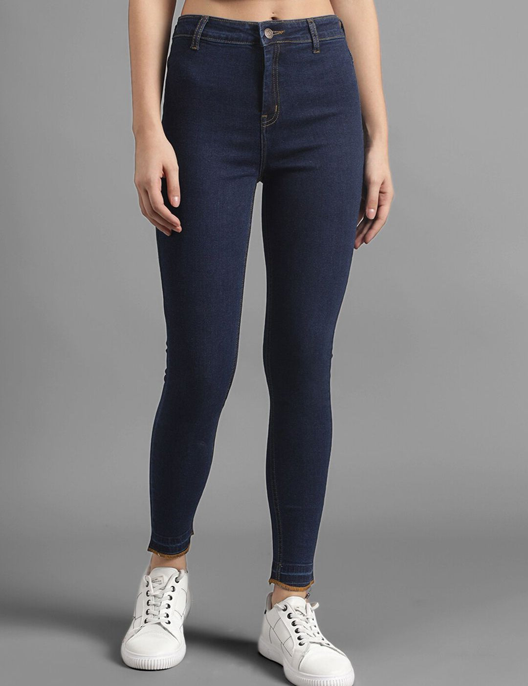 Kotty Women Navy Blue Slim Fit High-Rise Clean Look Jeans