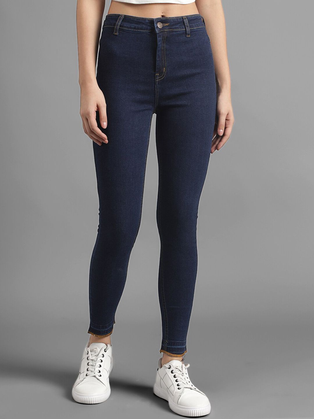 Kotty Women Navy Blue Slim Fit High-Rise Clean Look Jeans