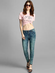 Kotty Women Green Skinny Fit High-Rise Clean Look Jeans