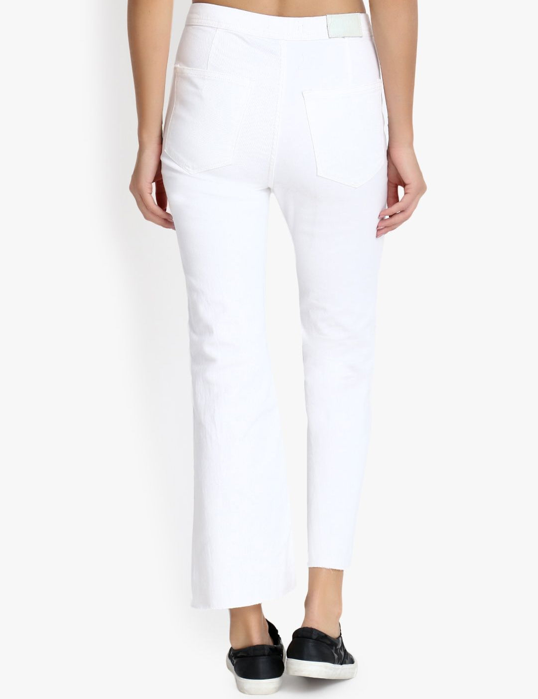 Kotty Women White Flared High-Rise Clean Look Stretchable Jeans