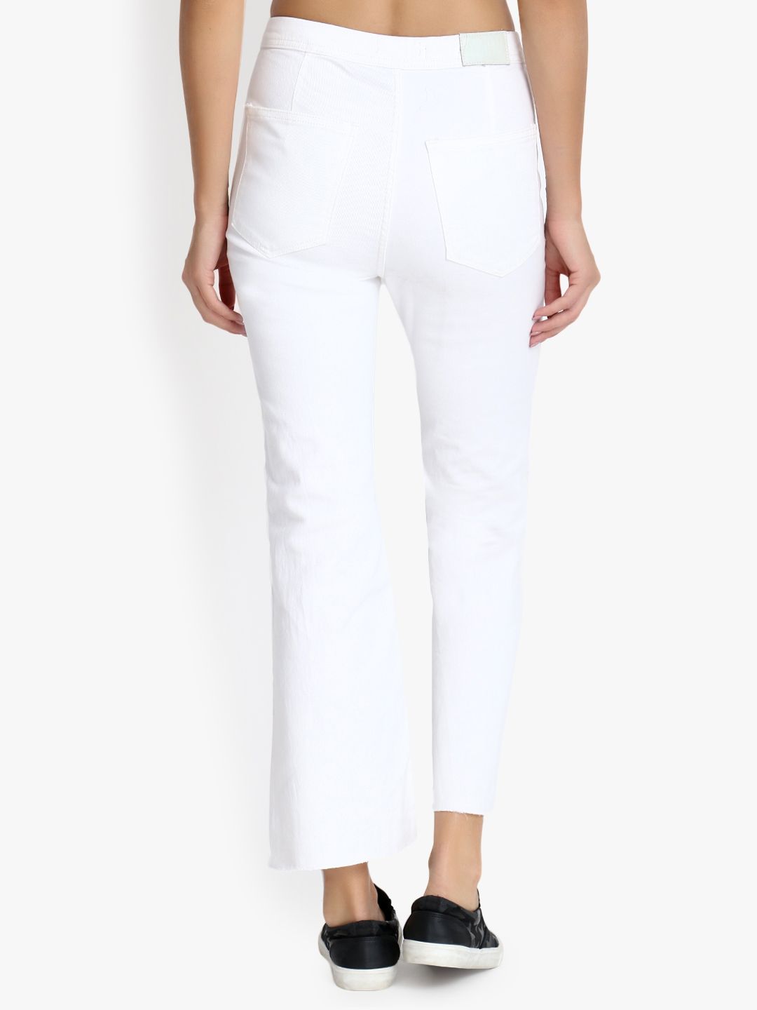 Kotty Women White Flared High-Rise Clean Look Stretchable Jeans