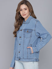 Kotty Women Blue Washed Denim Jacket