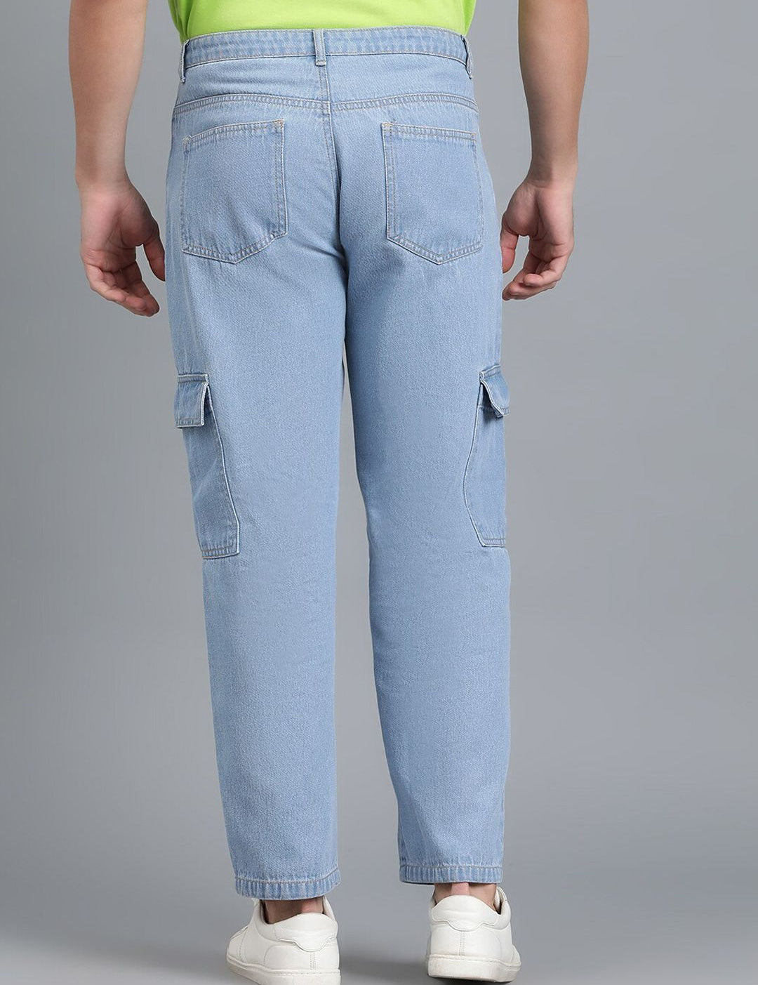 Kotty Men Jean Low-Rise Clean Look Stretchable Cargo Jeans